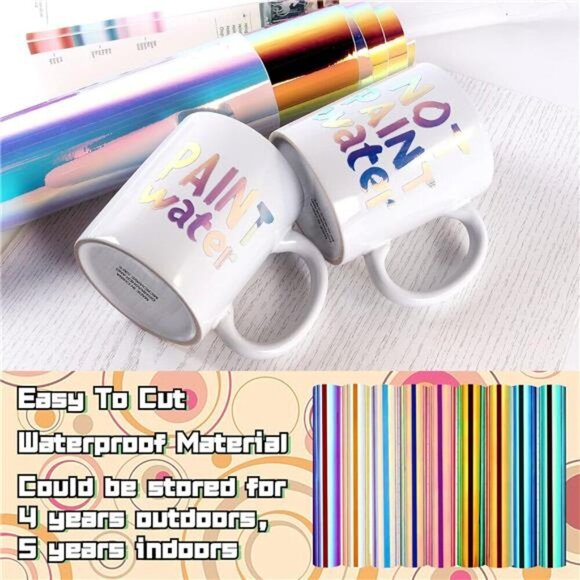 Vinyl 16 Pack Holographic Vinyl Set for Cricut - 12" x 12" Permanent Holographic - Picture 2 of 7